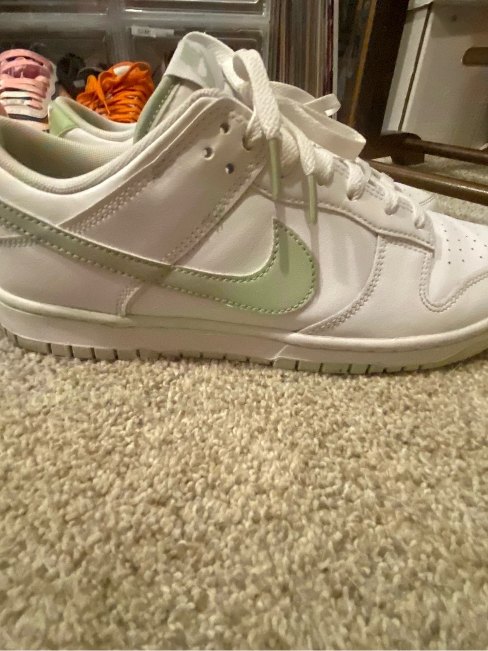 Nike Dunk Men’s White Low-Top Sneakers with Honeydew Logo and Accents - Picture 10 of 13